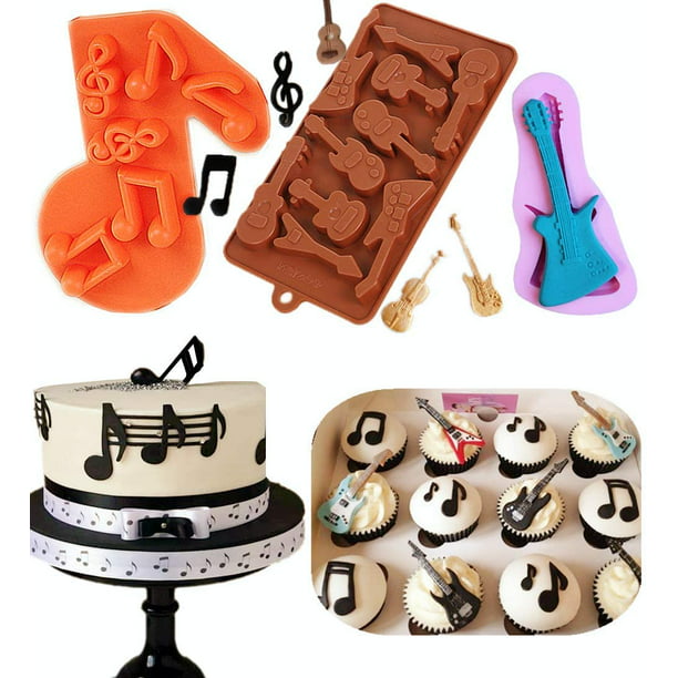 48 Pcs Music Notes Cupcake Toppers Guitar Cake Toppers For Kids Birthday Musicia